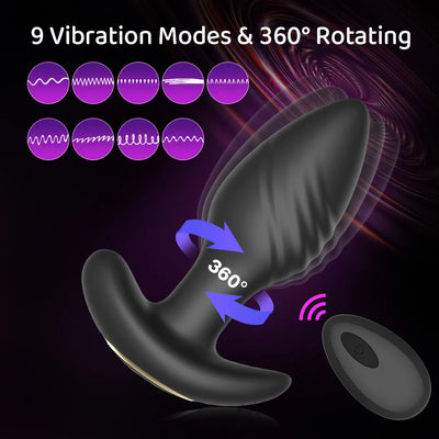 10 Speeds Rotating Anal Vibrator Butt Plug Men Prostate Massager Anal Stimulator Female Masturbator Adult Sex Toys for Women Gay