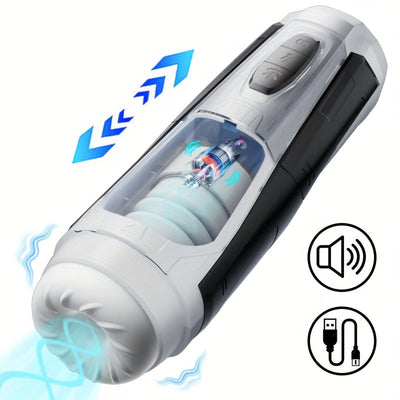 Mecha Warrior Airplane Cup Telescopic Sucking Heating Airplane Cup Male Masturbator Adult Products