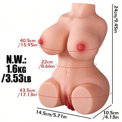 3in1 Sex Doll Male Masturbator TPE With Realistic Boobs Vagina And Anal Torso Love Dolls Pocket Pussy 1.6KG Pocket Pussy For Men Masturbation