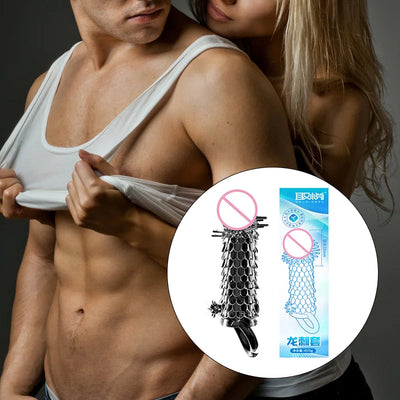 3D Crystal Condoms Dick Extender Penis Lengthen Bold Sleeve Sex Toys n Useful Sex Supplies