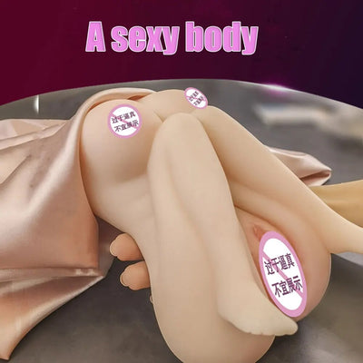 4D ตุ๊กตาใหญ่คู่ทางเดินจริงช่องคลอดชาย Masturbator พ็อกเก็ตหี Asshole Anal Oral ถ้วยผู้ใหญ่เซ็กซ์ทอยสำหรับชายครึ่งตุ๊กตายาง