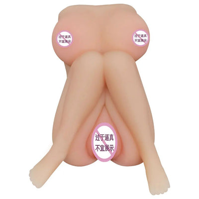 4D ตุ๊กตาใหญ่คู่ทางเดินจริงช่องคลอดชาย Masturbator พ็อกเก็ตหี Asshole Anal Oral ถ้วยผู้ใหญ่เซ็กซ์ทอยสำหรับชายครึ่งตุ๊กตายาง