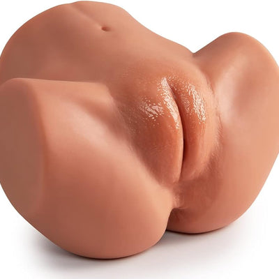 2Kg Brown Male Masturbator Sex Doll with Virgin Tight Labia, 2 Hole Realistic Sex Toy with Strong Suction Channel, Goyha Pocket Pussy Sex Toy for Men Masturbation