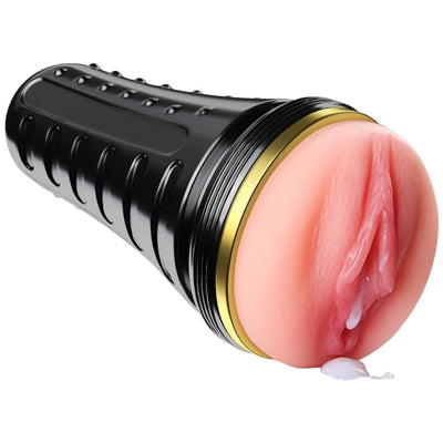 Male Masturbator Cup Sex Toy for Men,Pocket Pussy Realistic Vagina Textured with 7.5in Depth Lifelike Soft and Fleshy Texture,Penis Training Masturbators,Adult Toys Manual Massager, Black
