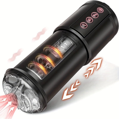 3 In 1 Automatic Male Masturbator Cup With Sucking & Vibrating & Thrusting Modes, Realistic Vagina Pocket Pussy Stroker With 3D Textured For Penis Stimulation, Adult Oral Sex Toys For Men Masturbation