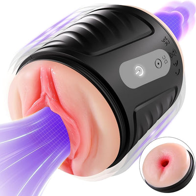 Male Masturbator Sex Toys for Men, Lifelike Adult Male Sex Toys 10 Vibrations, Sex Toy for Men Open-Ended Penis Pump Fleshy Textured Adult Toys for Men, Sex Machine Male Vibrators Stroker Realistic