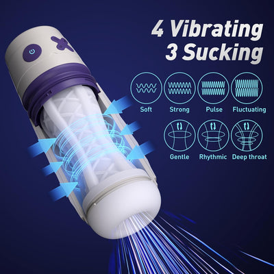 Automatic Male Masturbator,Male Masturbators Cup with 8 Vibrating & Sucking Modes, Pocket Sexual Juguetes Cup,Sucking Pussy Penis Suction Pump Sleeve, Electric Adult Sex Toys for Men Pleasure