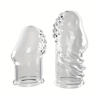 2pcs Transparent Permanent Empty Penis Sleeve, Soft Elastic TPE Material, Delayed Ejaculation Penis Ring, Reusable Dildo Penis Sleeve, Granular Texture Penis Extender, Physical Sensitivity Reduction, Penis Expansion For Men And Couples To Use Sex Toy