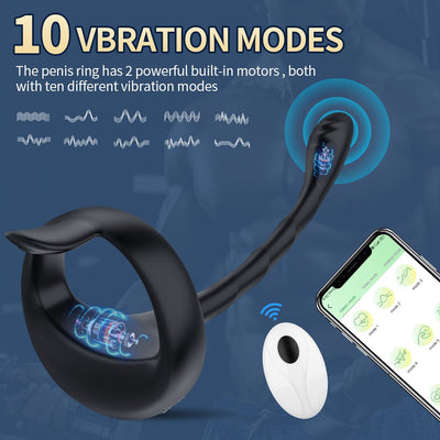 แหวนอวัยวะเพศชาย Anal Butt Plug ชายต่อมลูกหมากนวด App รีโมทคอนโทรลไร้สายระยะไกล Cockring Vibrator Masturbator ผู้ใหญ่เซ็กซ์ทอยสำหรับชาย