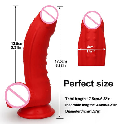 สีแดง Dildo Anal Sex-ของเล่น Masturbator สำหรับผู้หญิงเกย์ Liquid Dildos ซิลิโคนดูดถ้วย Butt Plug Anus Sex ของเล่น vagina Stimulator