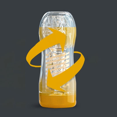 Galaku ของเล่นออกกำลังกายแบบมีความทนทานสำหรับผู้ชายจิ๋มถ้วยเกลียวแบบสุญญากาศช่องคลอดโปร่งใสช่องช่วยตัวเองของผู้ชาย