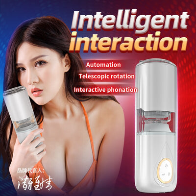 QUBANLV Automatic Piston Telescopic ช่องคลอดจริง Pussy ชาย Masturbator ความร้อนดูดเสียงปฏิสัมพันธ์เครื่องเพศของเล่นสำหรับผู้ชาย