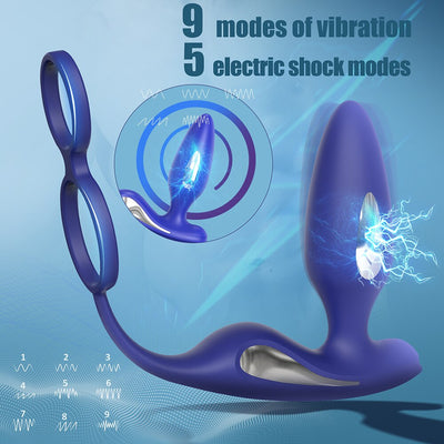 ไฟฟ้า Shock Anal Vibrator Butt Plug ชาย Prostate Massager รีโมทคอนโทรล Delay Ejaculation อวัยวะเพศชาย Cock แหวนเพศของเล่นสำหรับผู้ชาย