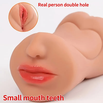 Three-in-one Realistic Oral Vaginal Anal Sex Doll Pocket Cat Male Masturbation Toy for Men Three Channels Male Use Reverse Mold Toy Convenient Privacy