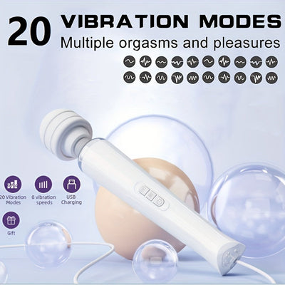 AV Vibrating Stick USB Rechargeable 20 Frequency Vibrating Massage Stick 12.9in Masturbation Stick Sex Toy For Men And Women